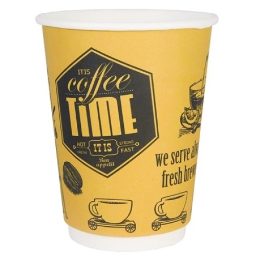 Стакан ГН 350 мл (d-90 мм) бумажный, 2-х сл. Сafe time (25/400 шт.) ViRiDo в Екатеринбург — Uralhoz.ru