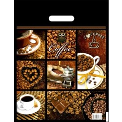 Пакет с прорубной ручкой ПВД 31х40 (60 мкм) Кофе лам. (50/500 шт.) Интерпак