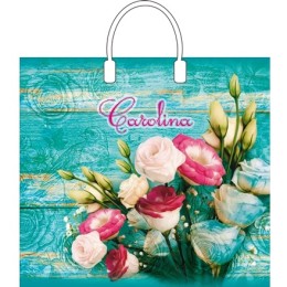 Пакет с пластиковой ручкой ПВД 37х34 (80 мкм) Каролина (10/100 шт.) Интерпак