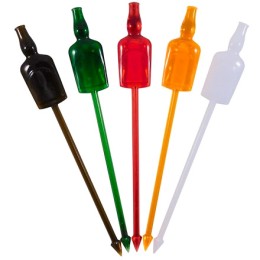 Пики пласт. Бар цветные 85 мм (250 шт.) в ПЛАСТ.КОРОБОЧКЕ (1/20 шт.)