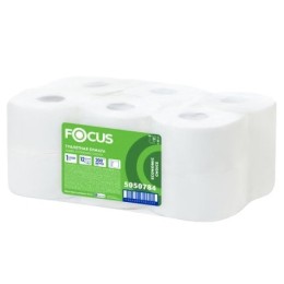 Туалетная бумага для диспенсеров 1 сл. 200 м Белая Focus Eco Jumbo (12 шт.) 5050784