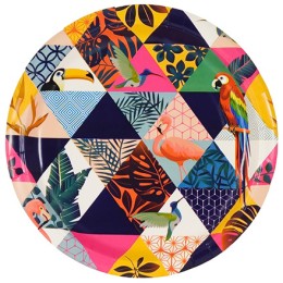 Тарелка картонная d-230 ламинированная с бортом Птицы (50/500 шт.) ИнтроПластик