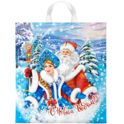 Пакет с петлевой ручкой ПНД 38х42 (40 мкм) Новогоднее пожелание (25/500 шт.) Интерпак