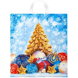 Пакет с петлевой ручкой ПНД 38х42 (40 мкм) Зимняя гармония (25/500 шт.) Интерпак