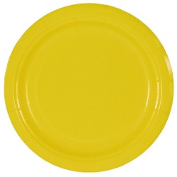 Тарелка картонная d-180 ламинированная с бортом Yellow (50/500 шт.) ИнтроПластик