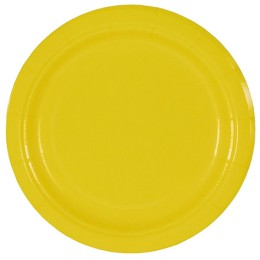 Тарелка картонная d-180 ламинированная с бортом Yellow (50/500 шт.) ИнтроПластик