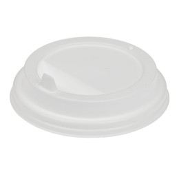 Крышка для стакана (d-90 мм) закрытый питейник БЕЛАЯ глянец УК-90К Каштан (100/2000 шт.)