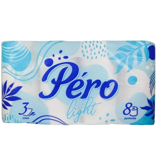 Туалетная бумага 3 сл. 8 шт. Pero Light (1/12 шт.) 0155 в Екатеринбург — Uralhoz.ru