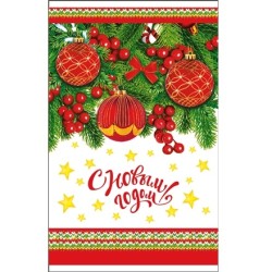 Пакет подарочный 25х40 Новогодние шары (100/2000 шт.) Интерпак