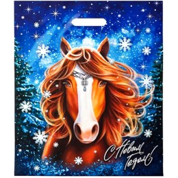 Пакет с прорубной ручкой ПВД 40х47 (45 мкм) Метелица (50/500 шт.) Интерпак СИМВОЛ ГОДА