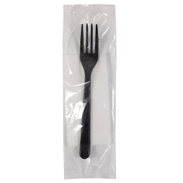 Набор 2/1 Премиум Вилка черная, салфетка (1/400 шт.) Н21-009