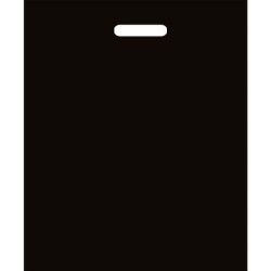 Пакет с прорубной ручкой ПВД 40х45 (60 мкм) черный (100 шт.)