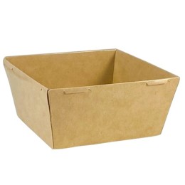 Упаковка квадратная SmartPack 300 Дно КРАФТ 100х100х40 (50/300 шт.) OSQ