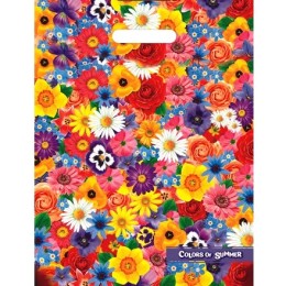 Пакет с прорубной ручкой ПВД 31х40 (60 мкм) Краски лета лам. (50/500 шт.) Интерпак