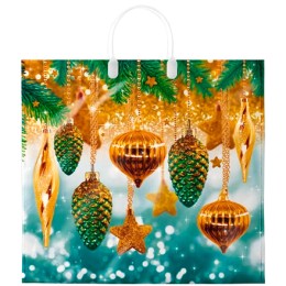 Пакет с пластиковой ручкой ПВД 38х35 (90 мкм) Роскошь лам. (10/100 шт.) Интерпак