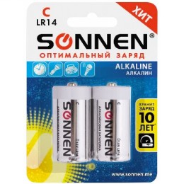 Элемент питания alkaline LR14 BL2 SONNEN Блистер (1/12/96 шт.) 451090