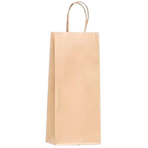 Пакет бумажный с кручеными ручками 150х80х390 крафт 80 г ПОД Бутылку (25/250 шт.) 112214 в Екатеринбург — Uralhoz.ru