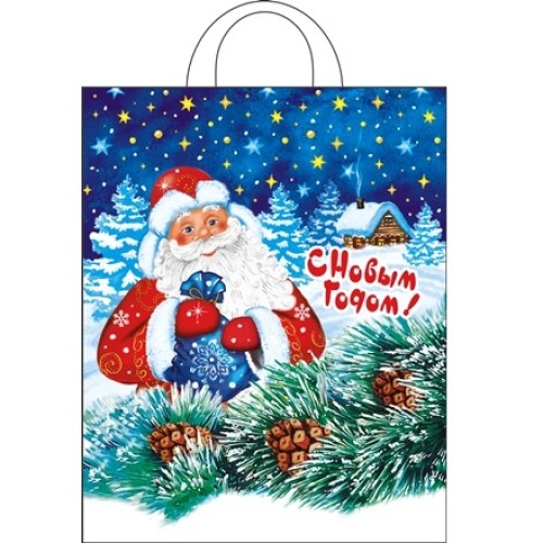 Пакет с петлевой ручкой ПВД 28х35 (55 мкм) Добрый дед (25/500 шт.) Интерпак в Екатеринбург — Uralhoz.ru