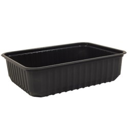 Дно контейнера плоский  750 г прямоугольный (179х132х55) Д-Полимер (50/500 шт.) ЧЕРНОЕ