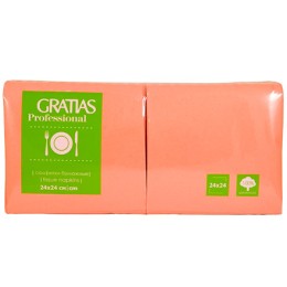 Салфетка 24х24 (1 сл.) 400 розовая (пастельный цвет) Бигпак Gratias (1/12 шт.)