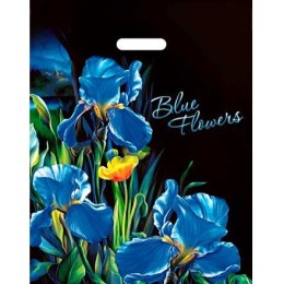 Пакет с прорубной ручкой ПВД 38х47 (60 мкм) Ирисы лам. (50/500 шт.) Интерпак