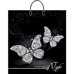 Пакет с пластиковой ручкой ПВД 40х44 (100 мкм) Бриллиантовая ночь лам. (10/100 шт.) Интерпак