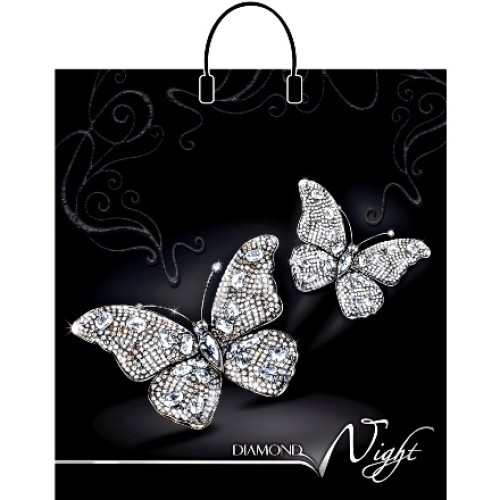 Пакет с пластиковой ручкой ПВД 40х44 (100 мкм) Бриллиантовая ночь лам. (10/100 шт.) Интерпак в Екатеринбург — Uralhoz.ru