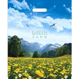 Пакет с прорубной ручкой ПВД 40х47 (45 мкм) Зеленая долина (50/500 шт.) Интерпак