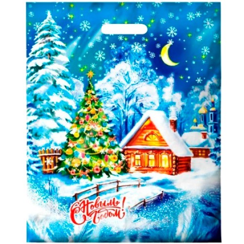 Пакет с прорубной ручкой ПВД 38х47 (60 мкм) Лунный свет лам. (50/500 шт.) Интерпак в Екатеринбург — Uralhoz.ru