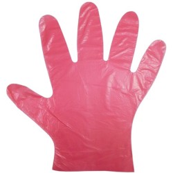 Перчатки одноразовые ПНД (100 шт.) 60 гр., размер L КРАСНЫЕ (1/100 шт.)