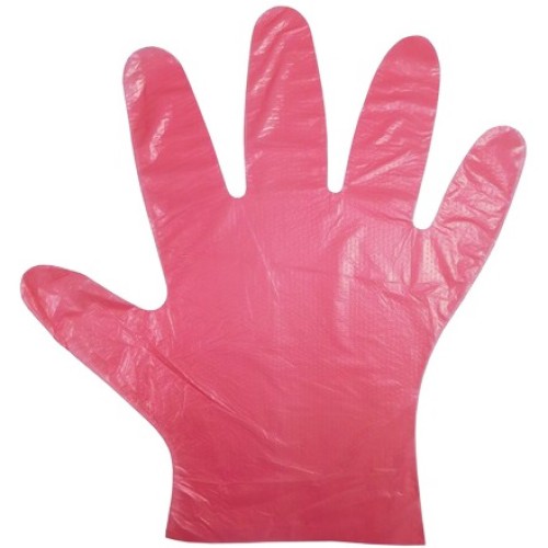 Перчатки одноразовые ПНД (100 шт.) 60 гр., размер L КРАСНЫЕ (1/100 шт.) в Екатеринбург — Uralhoz.ru