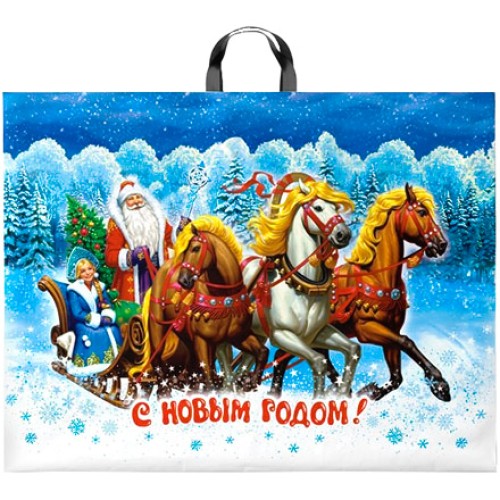 Пакет с петлевой ручкой ПВД 71х55 (90 мкм) Главный праздник (25/200 шт.) Интерпак в Екатеринбург — Uralhoz.ru