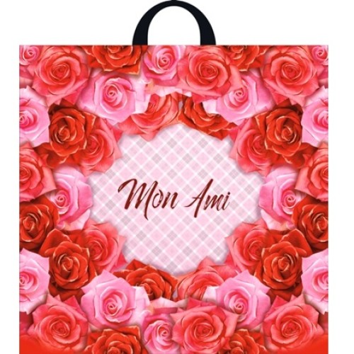 Пакет с петлевой ручкой ПВД 44х44 (70 мкм) Мон ами (25/250 шт.) Интерпак в Екатеринбург — Uralhoz.ru