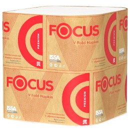 Салфетки д/настол.диспенсера N4 (2-сл) 23х16,8 (200 л.) белые FOCUS (1/15 шт.) 5083738