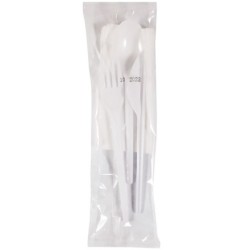 Набор 4/1 Эконом вилка/ложка/нож/салфетка (1/700 шт.) 33588