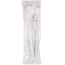 Набор 4/1 Эконом вилка/ложка/нож/салфетка (1/700 шт.) 33588