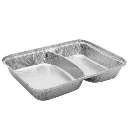 402-696 к 410-001 Форма алюм.прямоуг.L-край 2х-секц. (227х177мм,h-30 мм,V-840мл)(50/400 шт.)