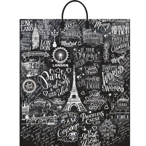 Пакет с пластиковой ручкой ПВД 40х44 (100 мкм) Турне лам. (10/100 шт.) Интерпак в Екатеринбург — Uralhoz.ru