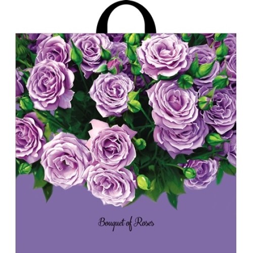 Пакет с петлевой ручкой ПВД 44х44 (70 мкм) Букет (25/250 шт.) Интерпак АКЦИЯ в Екатеринбург — Uralhoz.ru