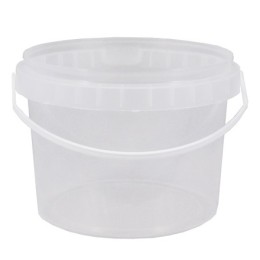 Ведро БЕЗ крышки 0,8 л (неокр) Пласт-Сервис Плюс (200 шт.) с ручкой