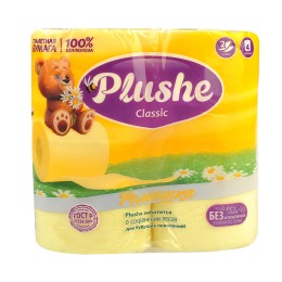 Туалетная бумага 2 сл. 4 шт. Plushe Classic Ромашка (1/12 шт.)