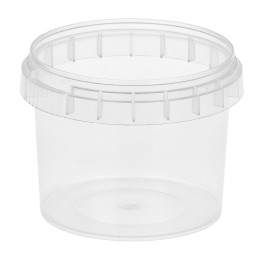 Контейнер круглый 120 мл (Н-54, D-68) упорное кольцо+конт.замок (350 шт.) Пласт-Сервис Плюс комплект