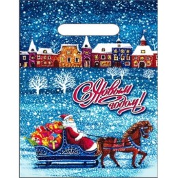 Пакет с прорубной ручкой ПВД 20х30 (30 мкм) Снегопад (100/2000 шт.) Интерпак