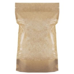 Пакет бумажный Doypack 150х240 (45+45) мм крафт с большим окном (100/700 шт) 121-011