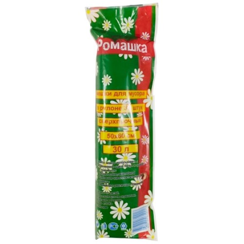 Мешок д/мусора ПНД 30 л (30 шт.) рулон в инд. упаковке РОМАШКА (1/70 шт.) НМ303070 в Екатеринбург — Uralhoz.ru