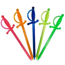 Пики пласт. Меч цветной 70 мм (250 шт.) в ПАКЕТЕ (1/25 шт.)