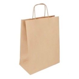 Пакет бумажный с кручеными ручками 260х150х350 крафт 70 г 108-037 (ФАСОВКА ПО 50/200 шт)