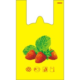 Пакет-майка ПНД 30+16х55 (24 мкм) Клубника Солпласт (100/1000 шт.)