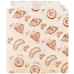 Уголок бумажный 175х140 бежевый подпергамент с печатью Выпечка AVIORA (100/3500 шт.) 108-011