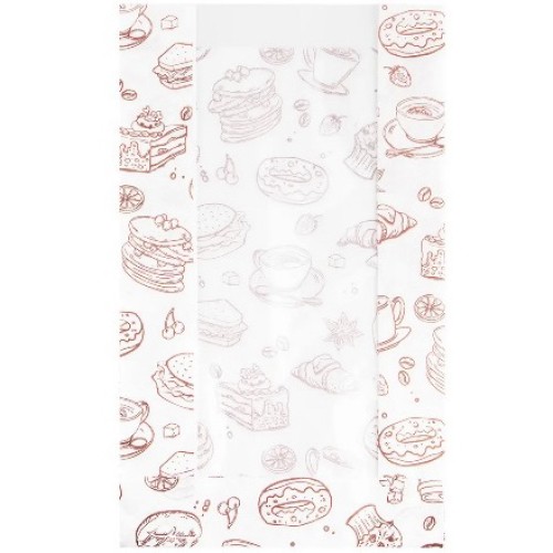 Пакет бумажный с окном 250х140(80)+60 белый Выпечка Жиростойкий  AVIORA (100/1500 шт.) 108-100 в Екатеринбург — Uralhoz.ru